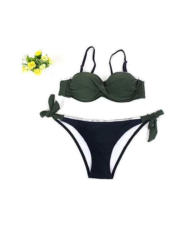 Swimsuits for Womens- Womens Padded Push-up Bra Bikini Set Swimsuit Bathing Suit Swimwear Beachwear - Green - C718MH65OTM $13...