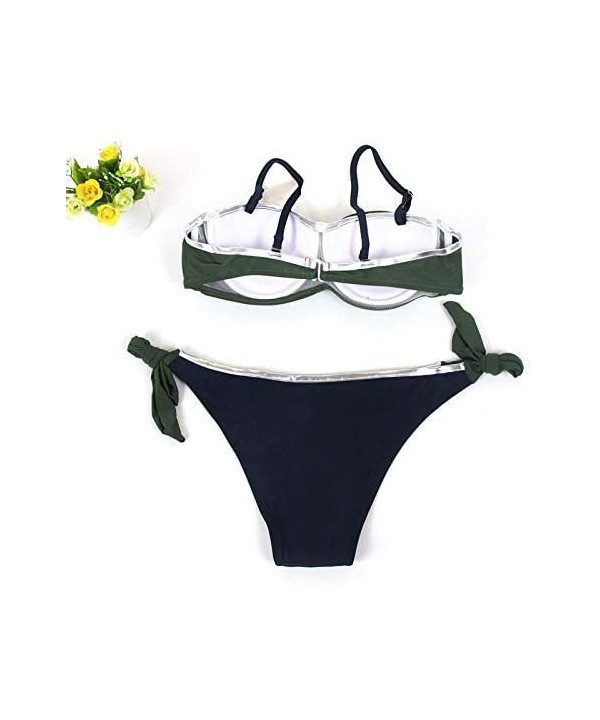 Swimsuits for Womens- Womens Padded Push-up Bra Bikini Set Swimsuit Bathing Suit Swimwear Beachwear - Green - C718MH65OTM $13...