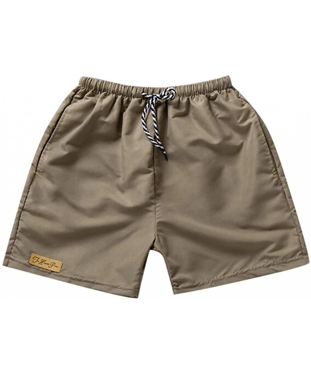 Casual Athletic Shorts Outdoor Workout Big and Tall Summer Beach Shorts Swimming Shorts Trunks - Khaki - CE19C75ZA5G $9.09-Bo...