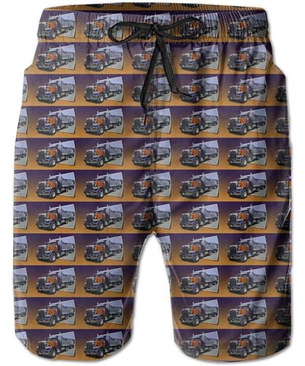 Extreme Comfort Swim Trunks Big &Tall Half Pants for Men Boy Fast Dry Sportwear - Out of Picture Peterbilt Dump Truck - CE18Q...