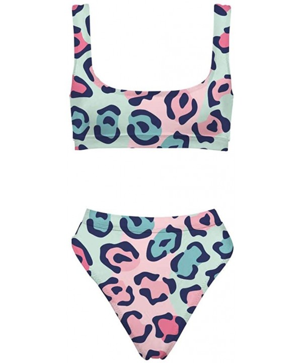 Two Piece Bikini Set Swimsuit Sport Low Crop Top Leopard Swimwear - Print- 3 - CD18R7LH0R3 $30.11-Sets