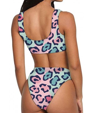 Two Piece Bikini Set Swimsuit Sport Low Crop Top Leopard Swimwear - Print- 3 - CD18R7LH0R3 $30.11-Sets