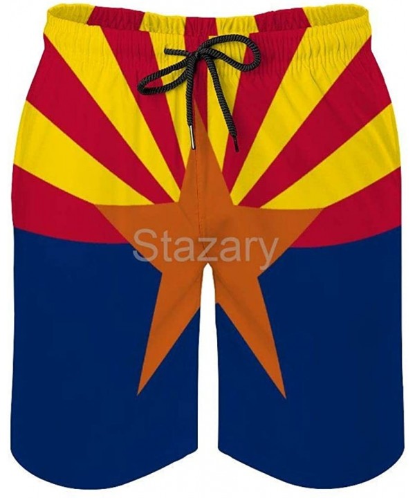 Flag of Arizona Mens Beach Board Shorts Swim Trunks Casual Gym Home Pants with Pocket - C319E7IKIQH $19.59-Board Shorts