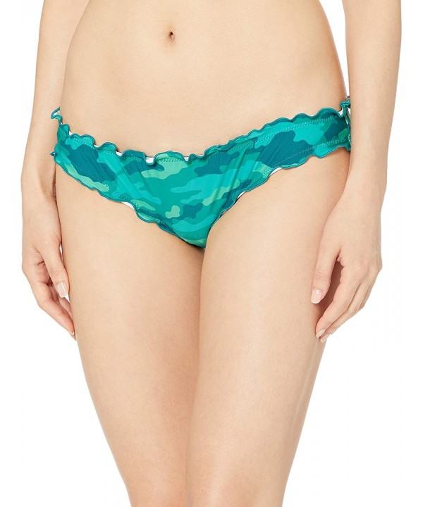 Women's Shirred Bikini Bottom Swimsuit with Ruffle Detail - Precious Cargo Summer Jade - C718M4DAEUK $36.95-Sets