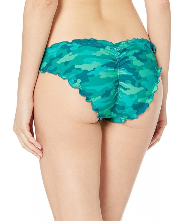 Women's Shirred Bikini Bottom Swimsuit with Ruffle Detail - Precious Cargo Summer Jade - C718M4DAEUK $36.95-Sets