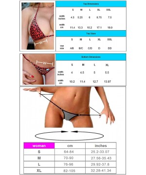 Micro Bikini Mini Triangle Trop G String Thong Bottom - Red Fishnet - CW19GZL9AOA $13.70-Sets