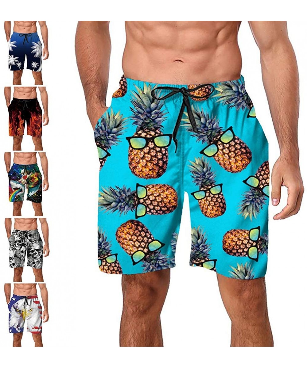 Funny Mens Swim Trunks Quick-Drying Breathable Beach Board Shorts with Mesh Lining Swimwear Bathing Suits - 1p2 - C818O2EMWH3...