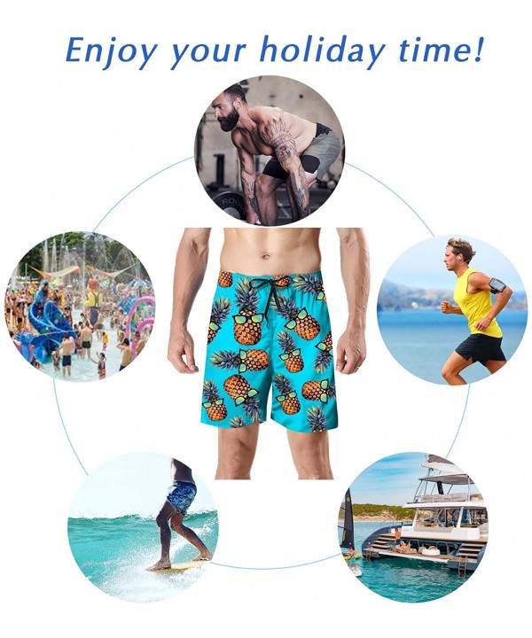 Funny Mens Swim Trunks Quick-Drying Breathable Beach Board Shorts with Mesh Lining Swimwear Bathing Suits - 1p2 - C818O2EMWH3...