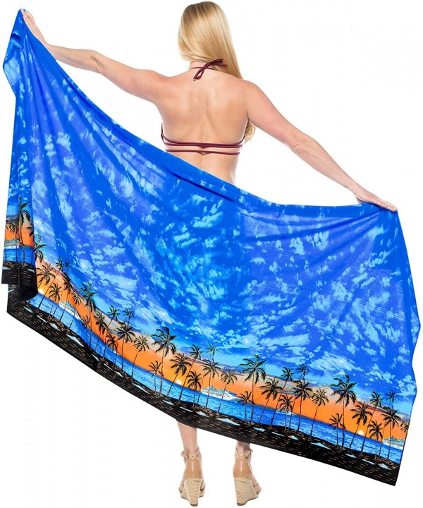 Women's Sarong Dress Coverup Tie Pareo Beach Wrap Swimsuits Full Long C - Blue_e752 - CV127Z2ZUG1 $11.76-Trunks