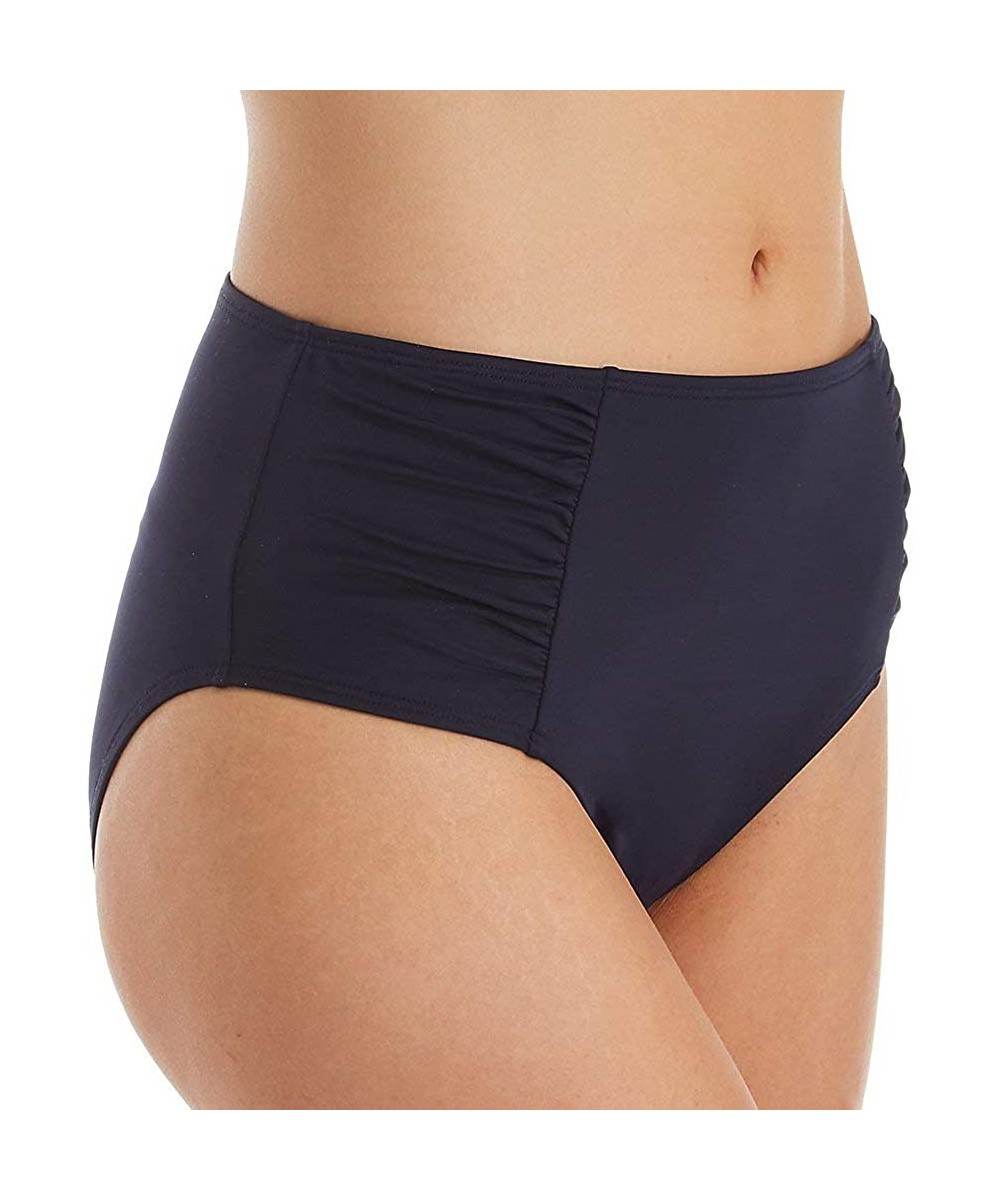 Anya Riva Mid-Rise Gathered Bikini Bottom - Midnight - CR18XW52DKG $31.45-Tankinis