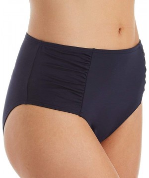 Anya Riva Mid-Rise Gathered Bikini Bottom - Midnight - CR18XW52DKG $31.45-Tankinis