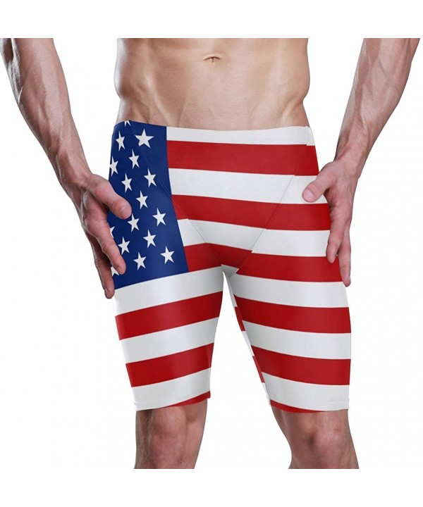 Flag for The USA Mens Long Swimming Trunks Swim Jammers Swimsuit Rapid Quick Dry Bathing Suit for Men Boys 28-39 / S-3XL - CG...