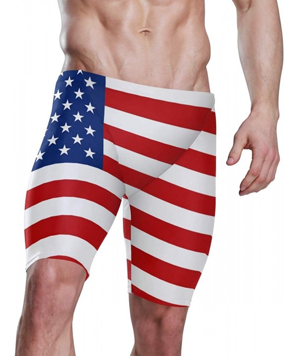 Flag for The USA Mens Long Swimming Trunks Swim Jammers Swimsuit Rapid Quick Dry Bathing Suit for Men Boys 28-39 / S-3XL - CG...