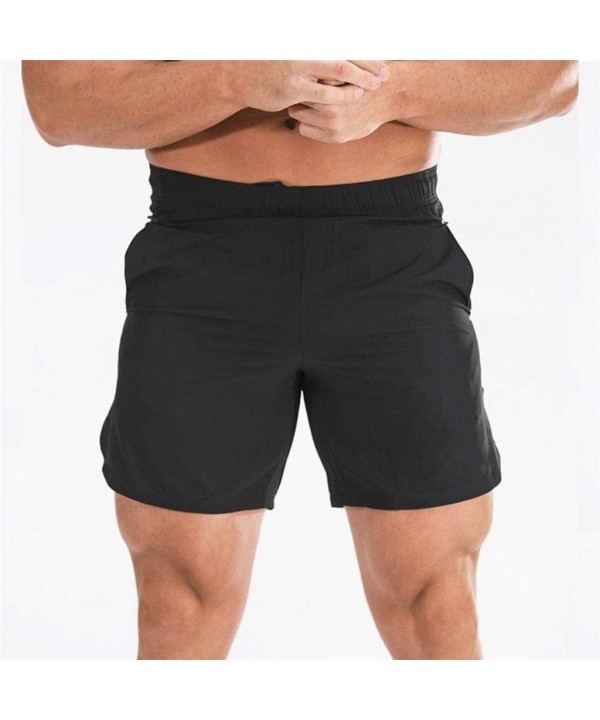 Swim Trunks Leisure Solid Color Bathing Pants Suit - Quick Dry Beach Swimming Shorts - Black - CI194UNDT5K $17.39-Racing