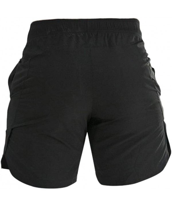 Swim Trunks Leisure Solid Color Bathing Pants Suit - Quick Dry Beach Swimming Shorts - Black - CI194UNDT5K $17.39-Racing