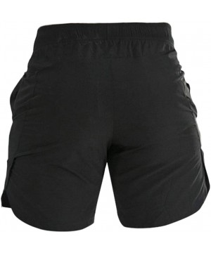 Swim Trunks Leisure Solid Color Bathing Pants Suit - Quick Dry Beach Swimming Shorts - Black - CI194UNDT5K $17.39-Racing