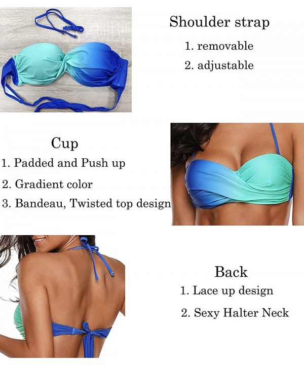 Women's Two Piece Swimsuits Beachwear Bathing Suit Tankini Bathing Suit Swimsuit - Blue - C918SR56A8W $38.79-Sets