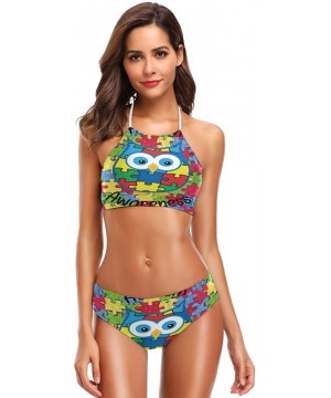 Swimming Pigs Sunshine Bikini Swimwear Swimsuit Beach Suit Bathing Suits for Teens Girls Women Autism Awareness Owl - CD18R7W...