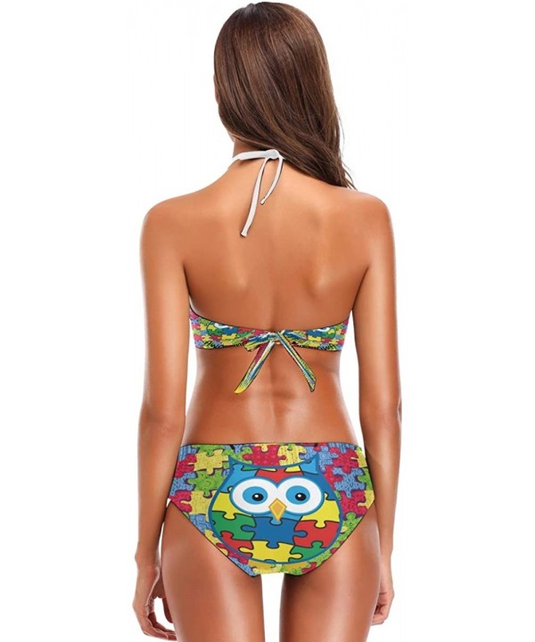 Swimming Pigs Sunshine Bikini Swimwear Swimsuit Beach Suit Bathing Suits for Teens Girls Women Autism Awareness Owl - CD18R7W...