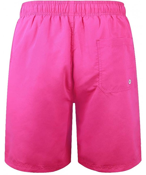 Mens Printed Swim Trunks Beach Shorts with Drawstring - Rose Red_flamingo - C318Z92T8US $17.90-Board Shorts