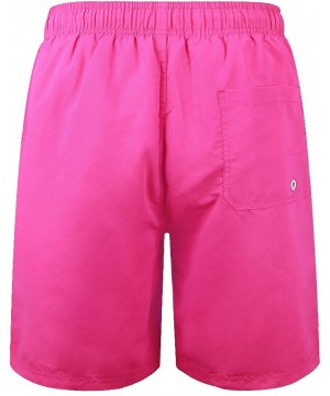 Mens Printed Swim Trunks Beach Shorts with Drawstring - Rose Red_flamingo - C318Z92T8US $17.90-Board Shorts