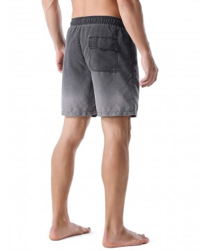 Men's Swim Trunks Retro Soft Washed Drawstring Workout Shorts Men - Black-279 - CI18US6DZDS $19.48-Board Shorts