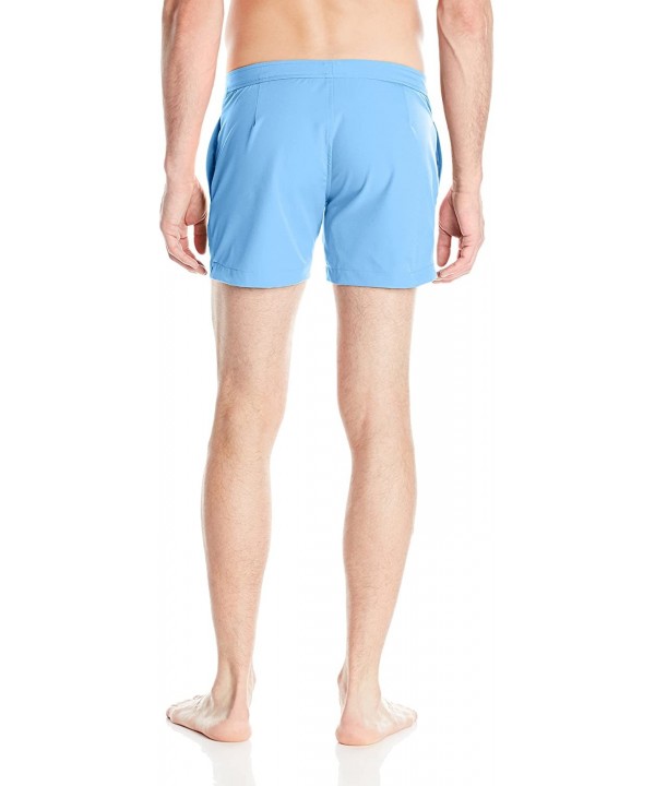 Men's Lido Solid 5 Inch Swim Short - Porcelain Blue/Indigo - CA127STM7T9 $55.76-Trunks