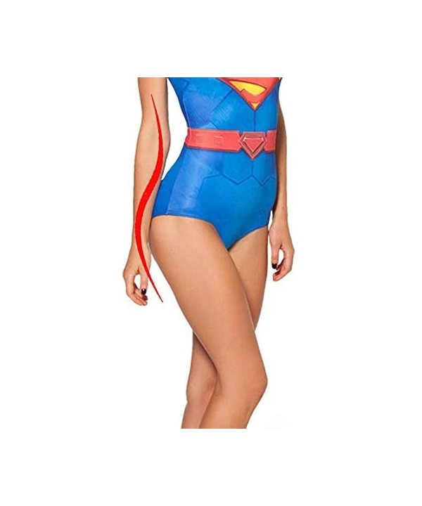 Women's Fashion One Piece Swimsuits U Neck Backless Monokini 3D Printed Bikini Swimwear - Superhero - CH1970LWNO9 $36.50-One-...