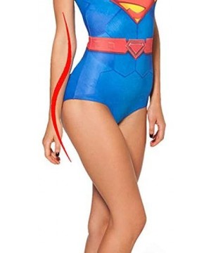 Women's Fashion One Piece Swimsuits U Neck Backless Monokini 3D Printed Bikini Swimwear - Superhero - CH1970LWNO9 $36.50-One-...