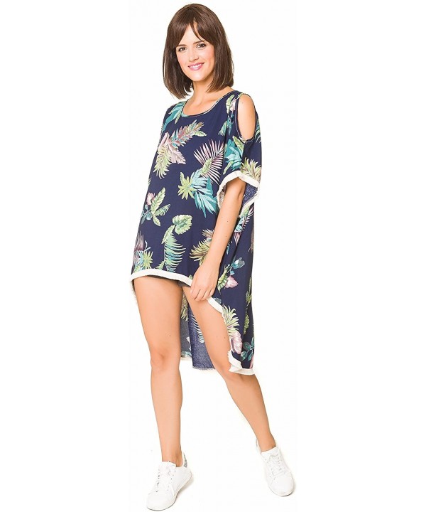 Cover Up for Swimwear Women Summer Sunburn Protection Beach Wear Swimsuit Dress Marbella Collections 24 Navy Floral - CL184G8...