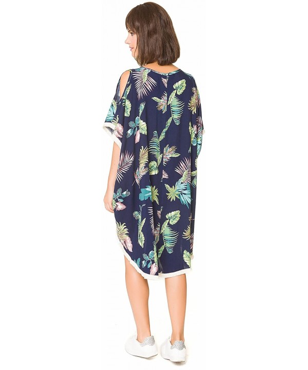 Cover Up for Swimwear Women Summer Sunburn Protection Beach Wear Swimsuit Dress Marbella Collections 24 Navy Floral - CL184G8...