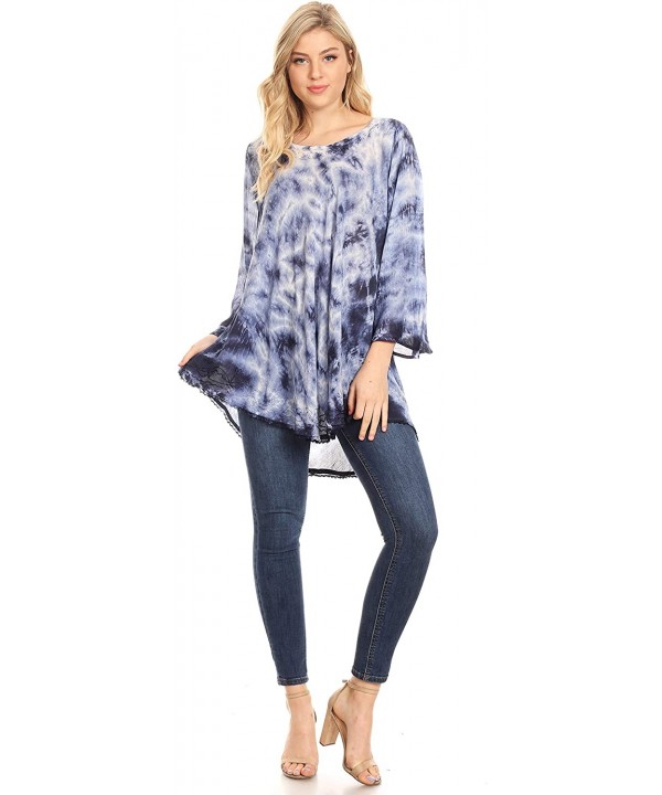 Gilda Women's Summer Casual Short/Long Sleeve Swing Dress Tunic Cover-up - 19259-navy - CU18ONSEED9 $17.63-Cover-Ups