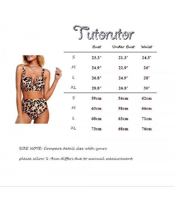 Womens High Waisted Leopard Printed Bikini Set Sexy Push Up V Wire Two Piece Swimwsuits Bathing Suit - As Show - CP18AN5UU95 ...