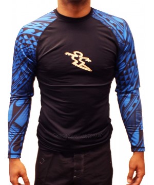 Mens Long Sleeve Rash Guard Water Surf Shirt UPF 50+ - Tribal - C618T435QUQ $33.32-Rash Guards