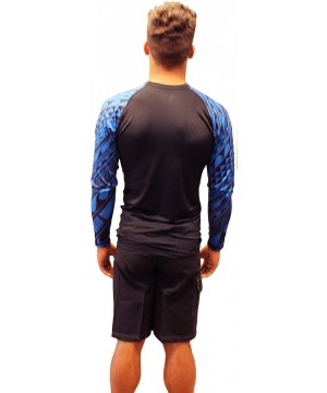 Mens Long Sleeve Rash Guard Water Surf Shirt UPF 50+ - Tribal - C618T435QUQ $33.32-Rash Guards