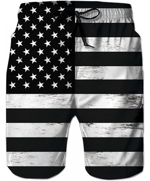 Mens Summer Swim Trunks 3D Graphic Quick Dry Funny Beach Board Shorts with Mesh Lining - American Flag - C118GLO8I6X $23.88-T...