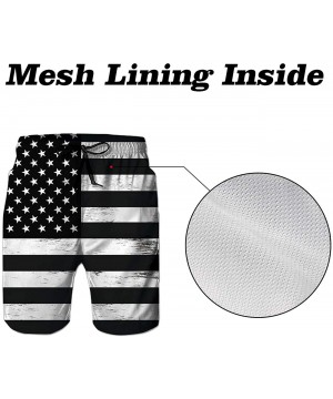 Mens Summer Swim Trunks 3D Graphic Quick Dry Funny Beach Board Shorts with Mesh Lining - American Flag - C118GLO8I6X $23.88-T...