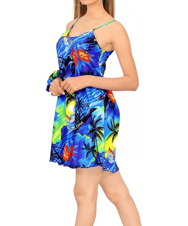 Women Plus Size Hawaiian Shirt Regular Fit Short Sleeve Shirt Printed A - Blue_z42 - CH193GKAS2M $22.03-Cover-Ups