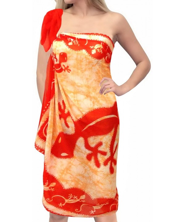 Women's Plus Size Sarong Swimsuit Cover Up Beach Wear Skirt Full Long F - Pumpkin Orange_k484 - CW110GKJKCP $16.76-Cover-Ups