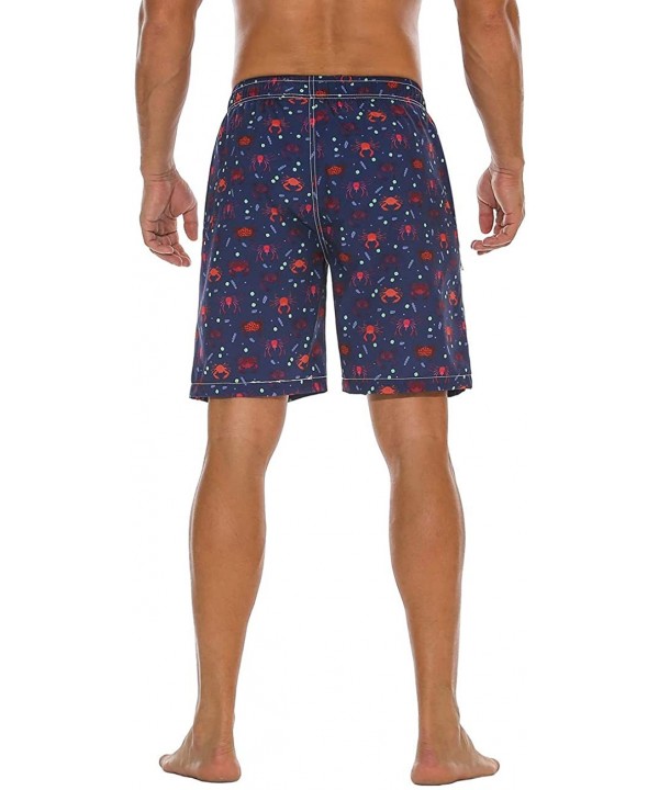 Men's Swim Trunks Classical Volley Board Shorts Colorful Pattern with Mesh Lining - Blue(crab Pattern) - CK18NH65UUA $14.30-B...