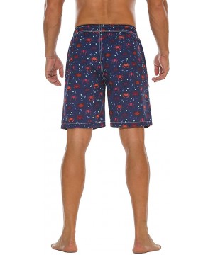 Men's Swim Trunks Classical Volley Board Shorts Colorful Pattern with Mesh Lining - Blue(crab Pattern) - CK18NH65UUA $14.30-B...