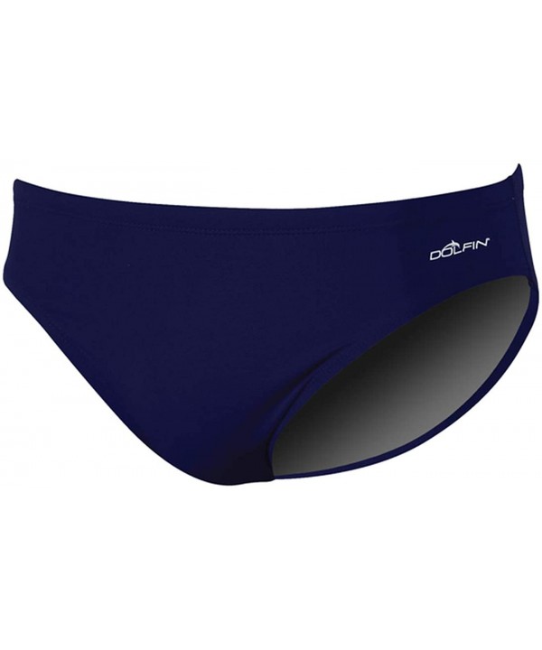 Solid Polyester Brief Male - Navy - C4111GFSKLL $25.45-Racing