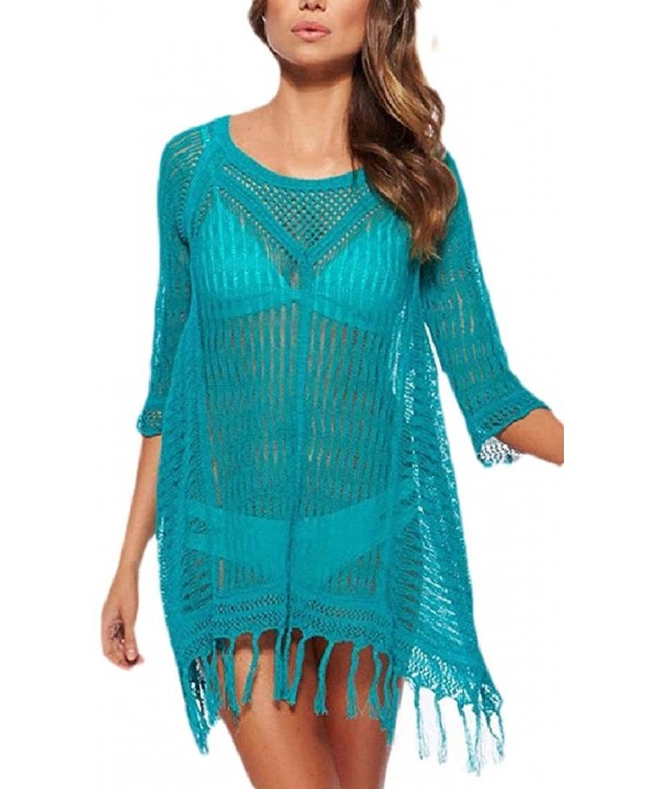 Women's Beach Tops Sexy Perspective Cover Dresses Bikini Cover-up - 1 - CF190EEW0HT $21.46-Cover-Ups