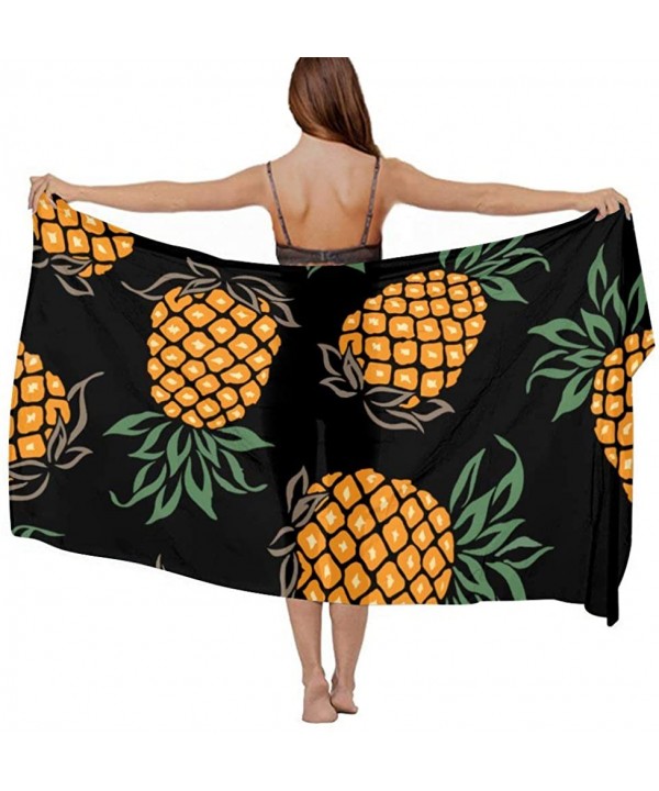 Women Girl Fashion Chiffon Scarf Bikini Cover Up Summer Beach Sarong Wrap - Pineapple Painting Art - CK19C4GDUC3 $26.17-Cover...