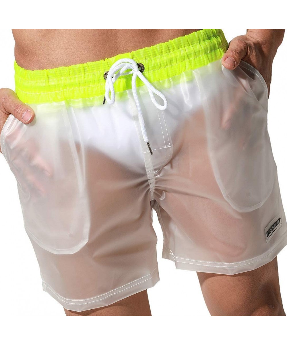 Mens Board Shorts Swimsuits Swim Trunks Long Beach wimwear with Mesh Liner Pocket - Z Yellow - CG199S88R89 $23.09-Board Shorts