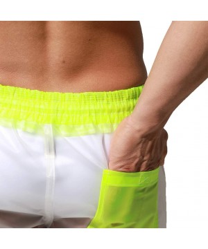 Mens Board Shorts Swimsuits Swim Trunks Long Beach wimwear with Mesh Liner Pocket - Z Yellow - CG199S88R89 $23.09-Board Shorts