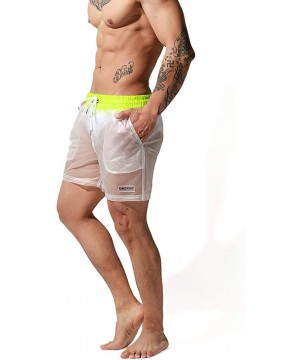 Mens Board Shorts Swimsuits Swim Trunks Long Beach wimwear with Mesh Liner Pocket - Z Yellow - CG199S88R89 $23.09-Board Shorts