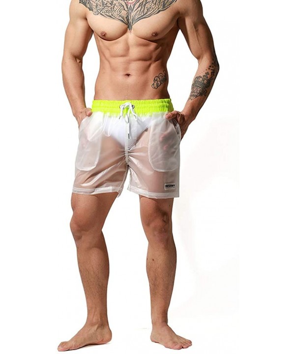 Mens Board Shorts Swimsuits Swim Trunks Long Beach wimwear with Mesh Liner Pocket - Z Yellow - CG199S88R89 $23.09-Board Shorts