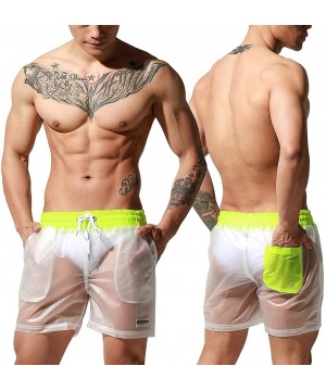 Mens Board Shorts Swimsuits Swim Trunks Long Beach wimwear with Mesh Liner Pocket - Z Yellow - CG199S88R89 $23.09-Board Shorts