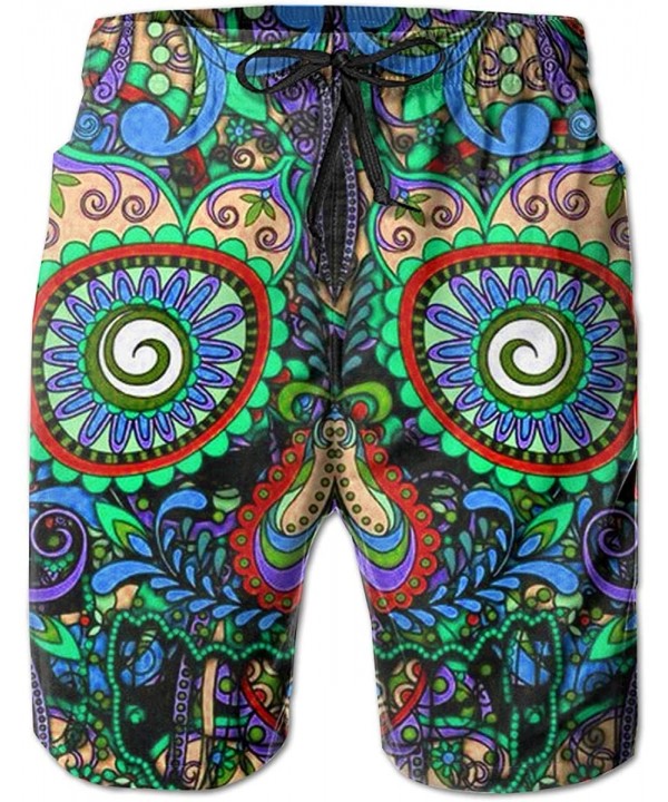 Mens Swim Trunks Summer 3D Print Graphic Casual Athletic Swimming Short - Vintage Mexican Sugar Skulls Day of the Dead - CA18...